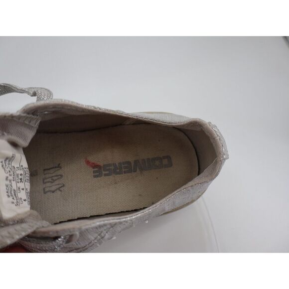 Converse Chuck Taylor Low Top Ox Size 6 Metallic Silver Shoes Sneakers Comfort - Picture 7 of 11